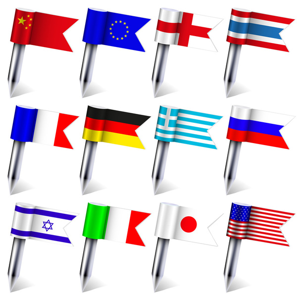 διάνυσμα. Οι σημαίες του κόσμου που απομονώνονται σε λευκό φόντο. eps10 - Διάνυσμα, εικόνα