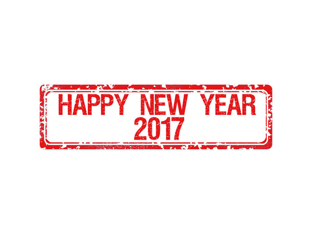 Sello de goma con texto Feliz Año Nuevo 2017
 - Foto, imagen