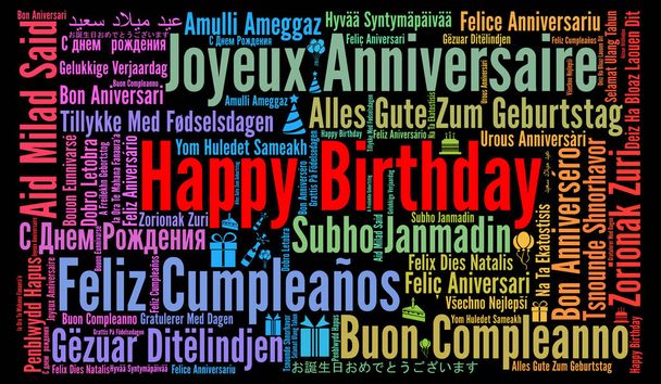 Happy Birthday in different languages  - Photo, Image