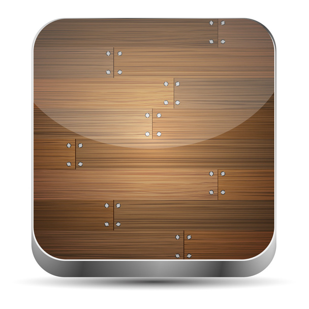 vector houten app pictogram op witte achtergrond. eps10 - Vector, afbeelding