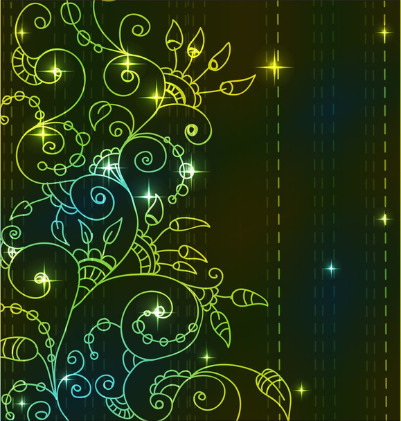 Стильный яркий цветочный фон
 - Вектор,изображение