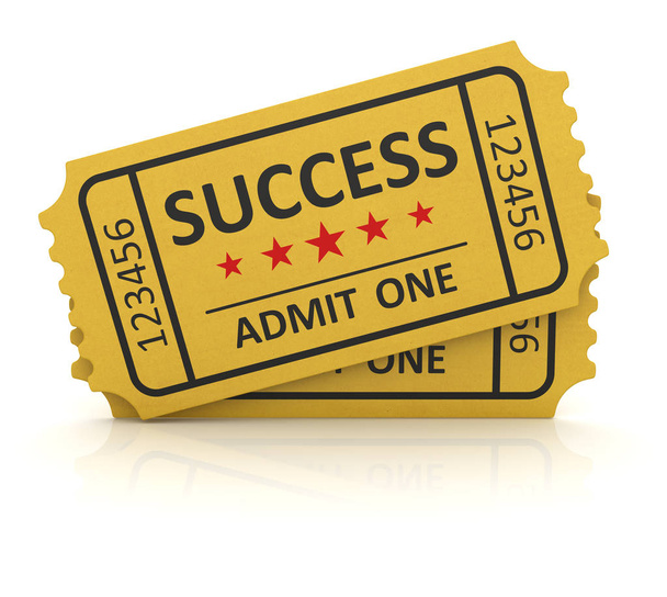 Gele succes ticket - Foto, afbeelding