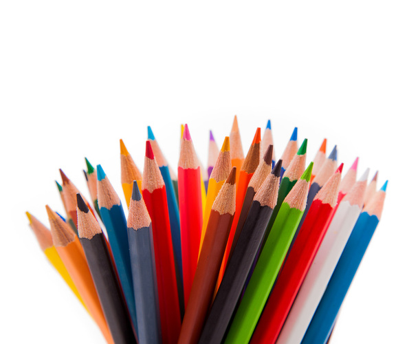 Colour pencils isolated on white background close up - Φωτογραφία, εικόνα
