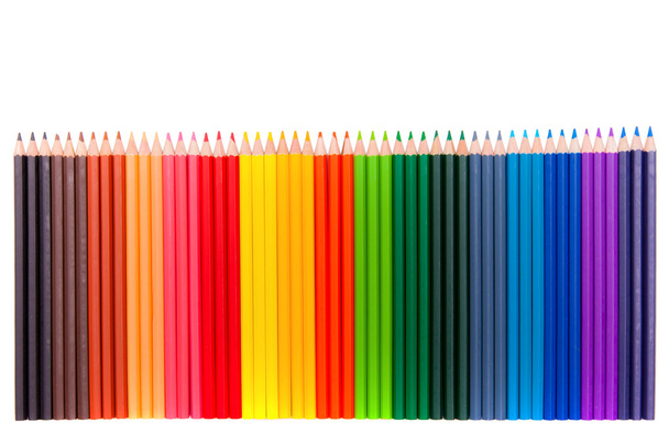 Colour pencils isolated on white - Фото, зображення