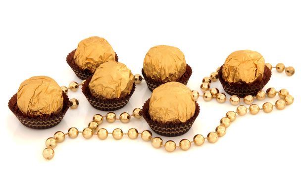 Gold çikolata topları - Fotoğraf, Görsel