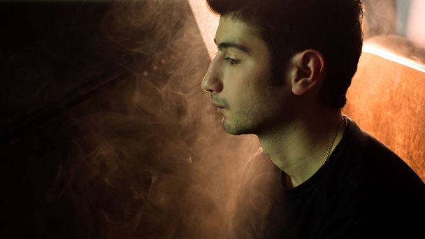 man smoking hookah - Photo, Image