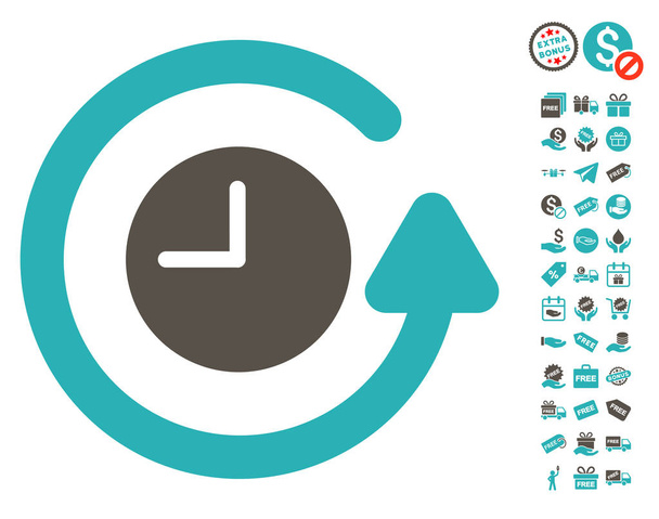 Restore Clock Icon With Free Bonus - Διάνυσμα, εικόνα