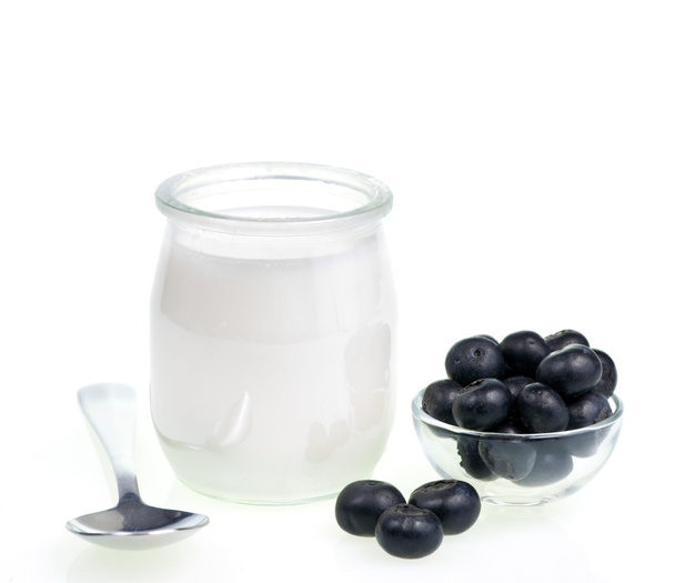 Yogurt and Blueberries - Photo, Image