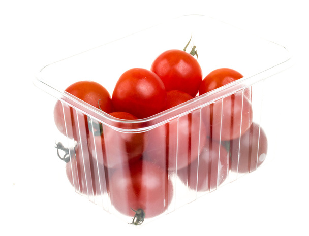 Small cherry tomato on white background close up - Φωτογραφία, εικόνα