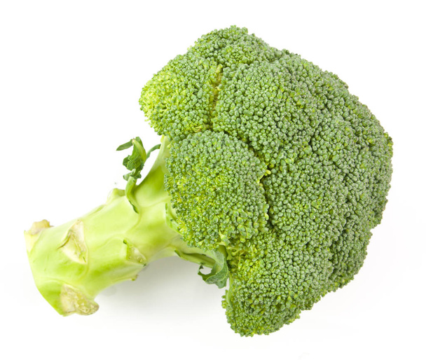 top view broccoli isolated on white - Fotoğraf, Görsel