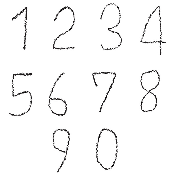 Numero da 0 a 9 del disegno a mano
 - Vettoriali, immagini