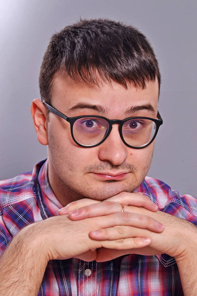 Young nerd wearing eyeglasses - Fotografie, Obrázek