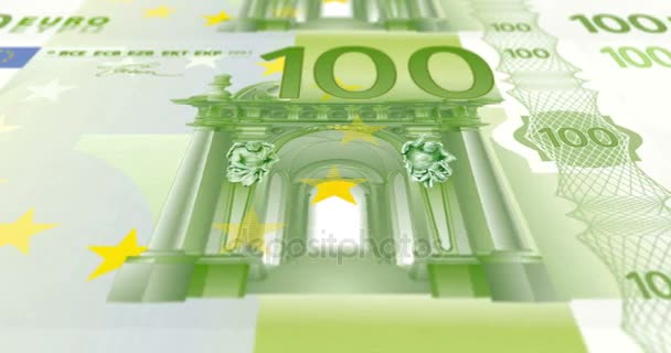Bankovky sto euro na tisku, smyčky - Záběry, video
