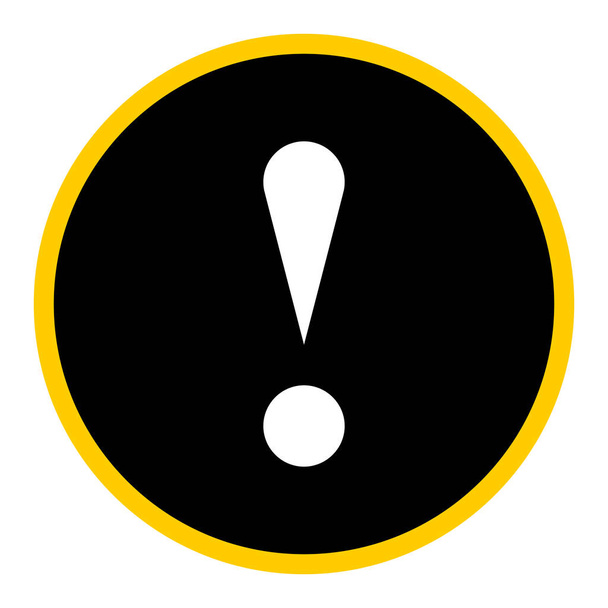 Czarny okrąg wykrzyknik ikona ostrzeżenie znak Uwaga przycisk - Wektor, obraz
