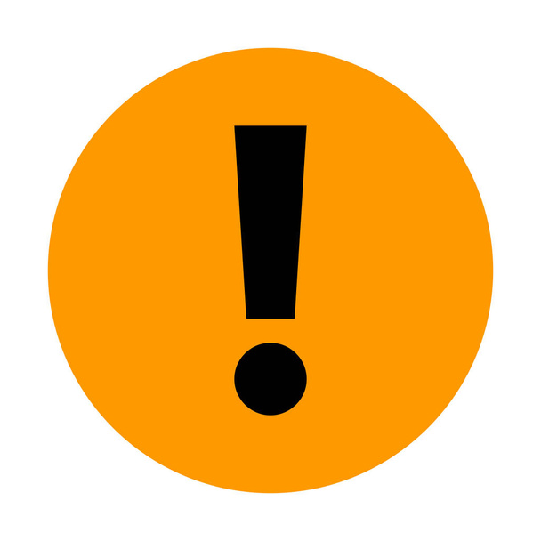 感嘆符アイコン警告記号注意ボタンをオレンジ色の円 - ベクター画像