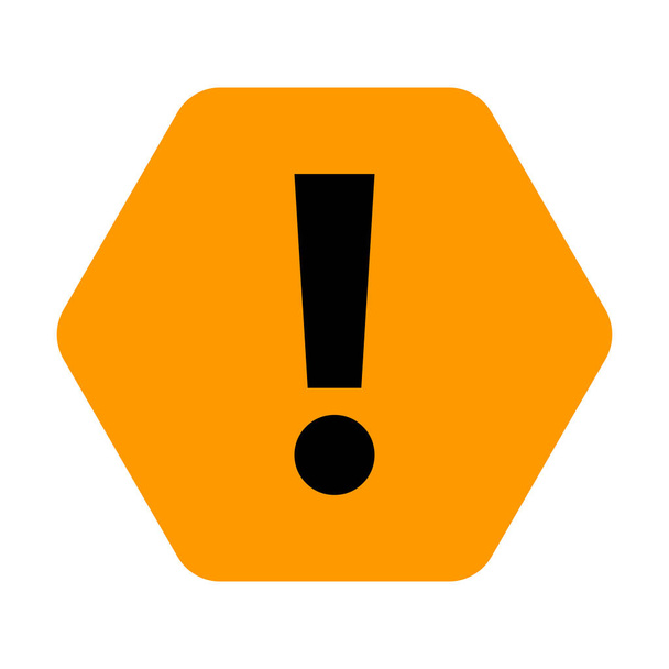 Oranžový šestiúhelník vykřičník ikona varování znamení pozornost zadek - Vektor, obrázek