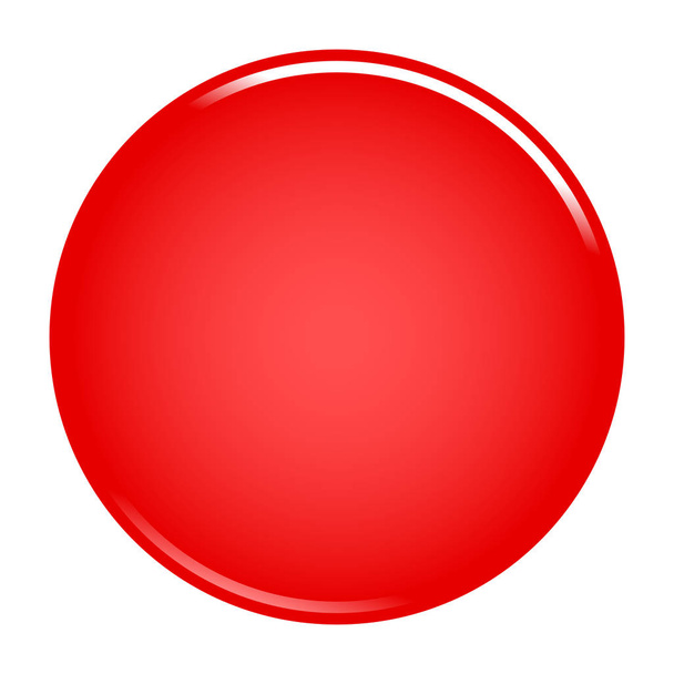 Red circle button blank web internet icon - Vector, Image