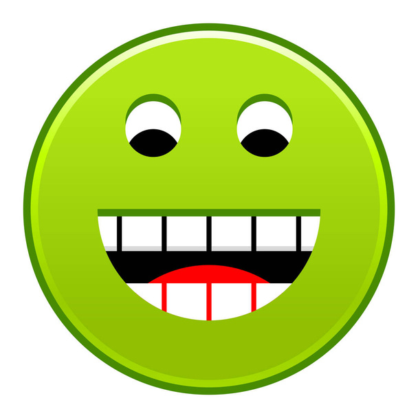 Visage souriant vert heureux sourire émoticône heureux
 - Vecteur, image