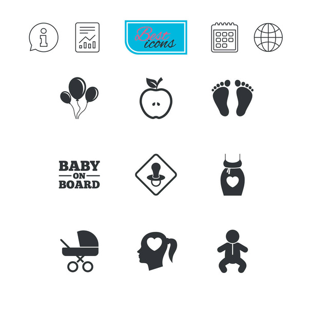 Pregnancy, maternity and baby care icons. - Vector, Image