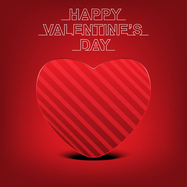 Happy Valentine's day poster design red background theme - Vektor, obrázek