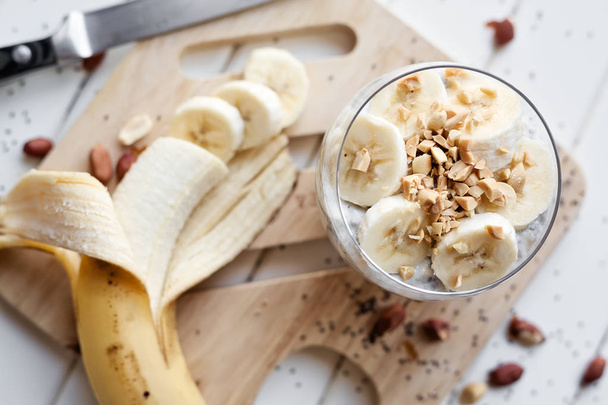 Banán chia jogurt pudink - Fotografie, Obrázek