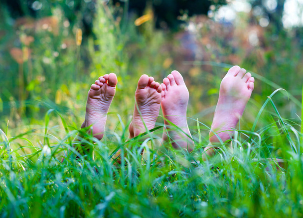 feet in grass - Photo, Image