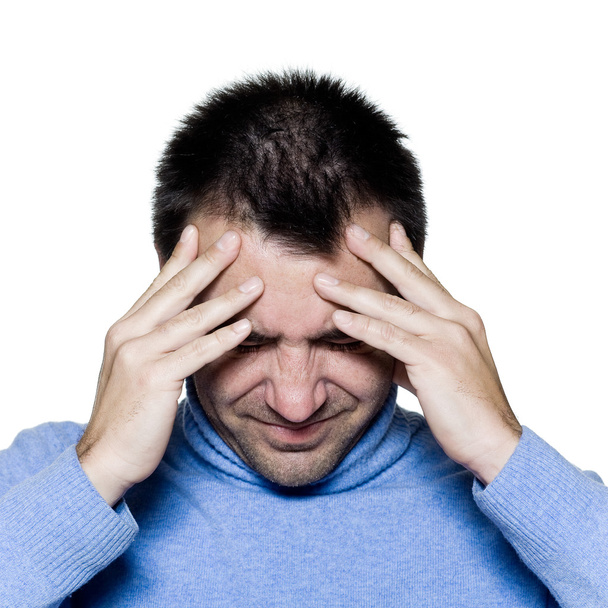 man portrait headache migraine - Foto, imagen
