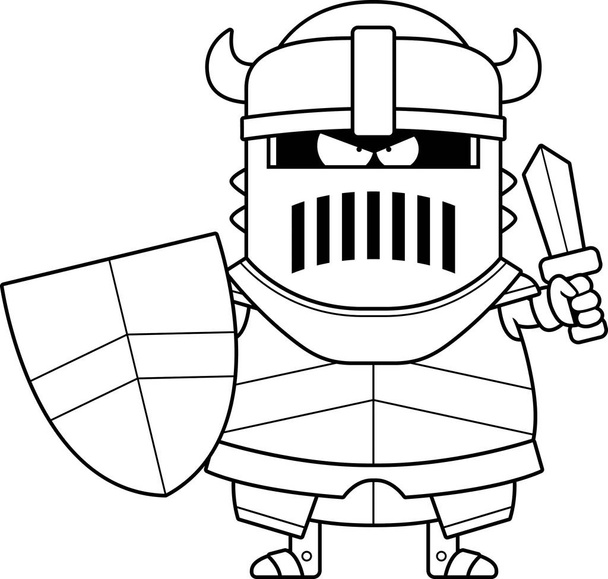 Angry Cartoon Black Knight - Vetor, Imagem