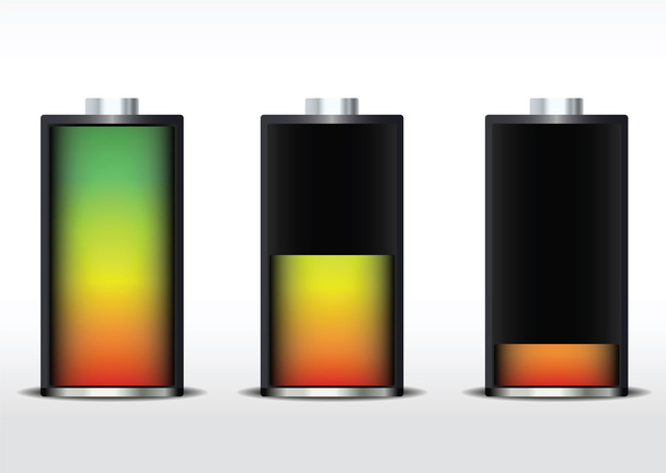 Set of battery charge level indicators - Vektor, obrázek