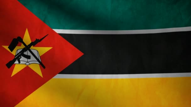σημαία της Μοζαμβίκης. - Πλάνα, βίντεο