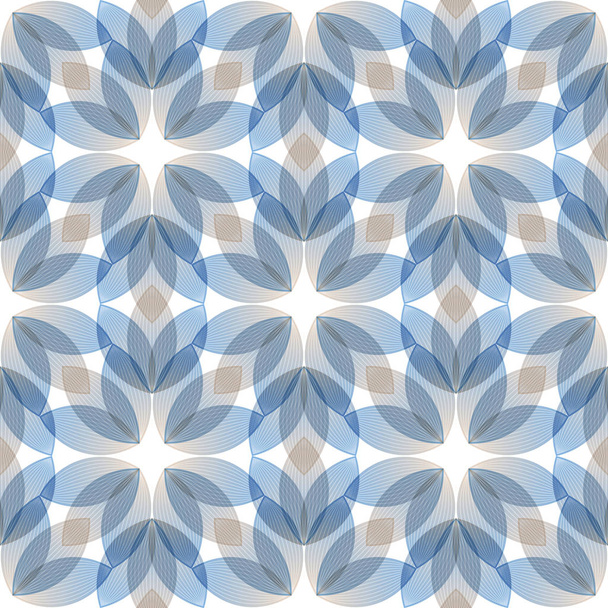 Abstract seamless blue pattern, geometric shapes - Vector, Image