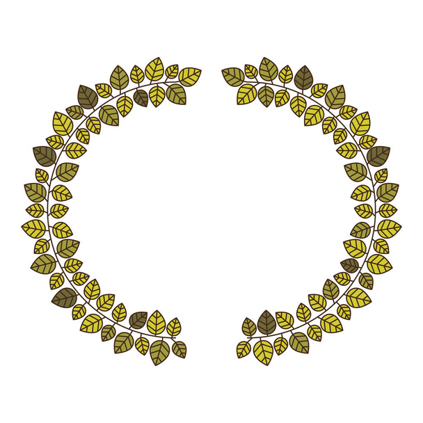 pair frames of green leaves - Vektor, Bild