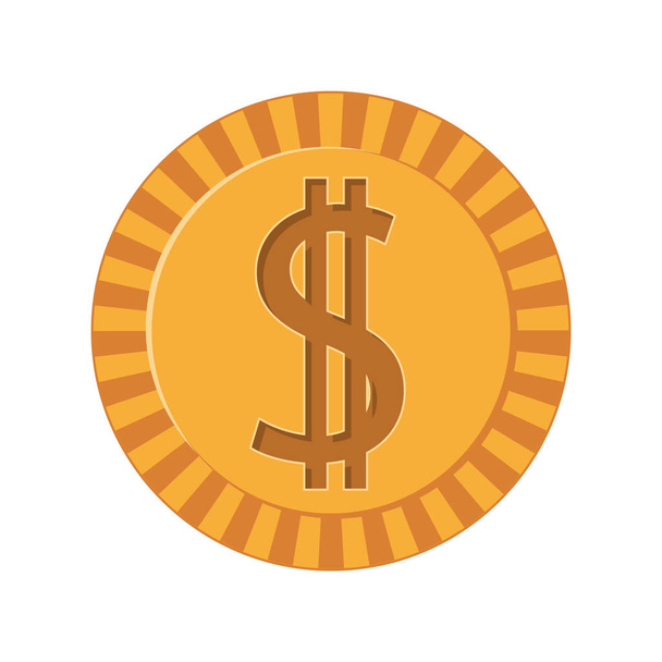 silhouette monete d'oro con simbolo dollaro
 - Vettoriali, immagini