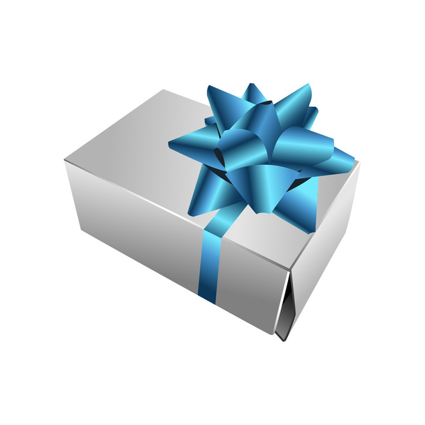 Realistic gift box with bow - Vettoriali, immagini