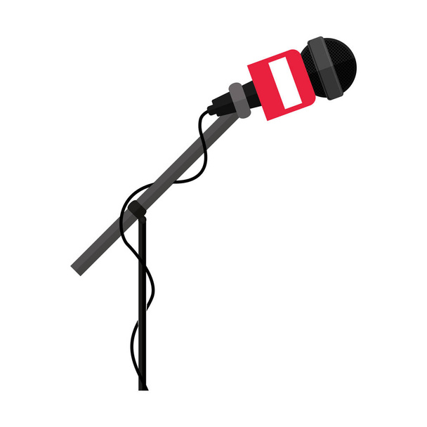 microphone stand with round grid - Vector, Image