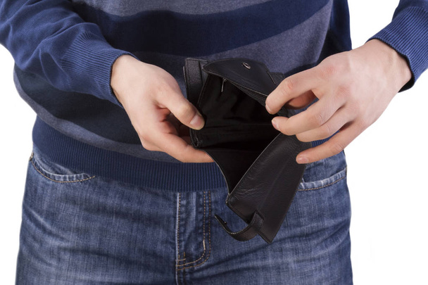 Mann mit leerem Geldbeutel - Foto, Bild