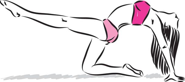  woman dancer fitness illustration - Вектор,изображение