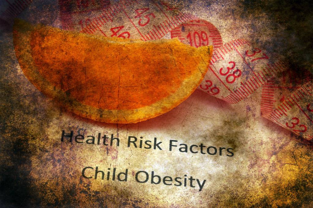 Factores de riesgo para la salud - concepto de obesidad infantil grunge
 - Foto, imagen