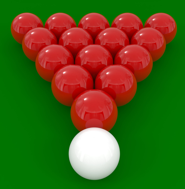 Billiard balls isolated on green - Foto, Imagen