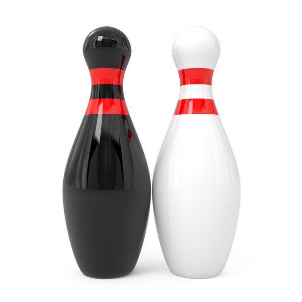 bowling pinnen geïsoleerd op wit - Foto, afbeelding