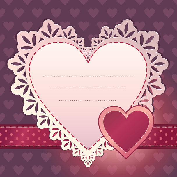 Heart frame. Valentine card. - Διάνυσμα, εικόνα