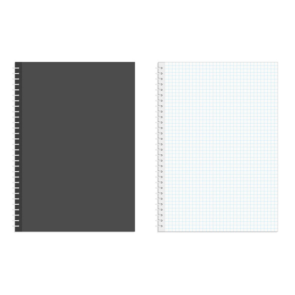 Blank realistic spiral squared notebook. - Vector, Image
