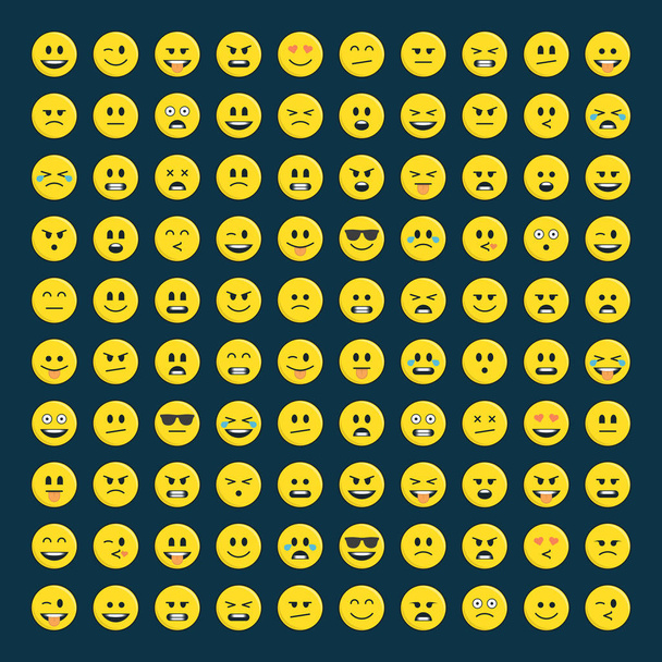 Set van emoticons icon pack. - Vector, afbeelding