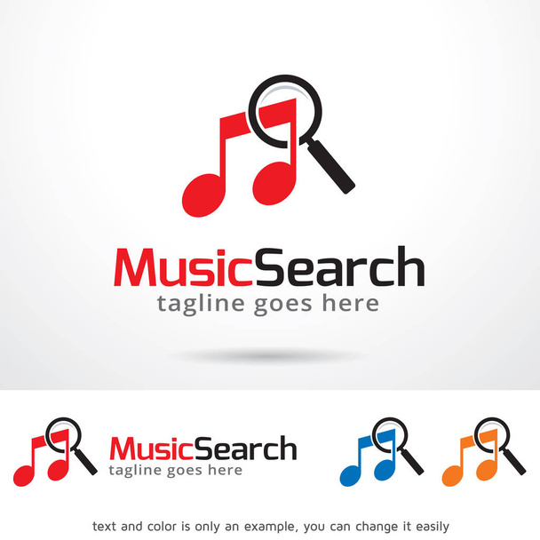 Διάνυσμα Σχεδίαση προτύπου λογότυπο αναζήτησης μουσικής, έμβλημα, σχεδιασμού έννοια, δημιουργική σύμβολο, το εικονίδιο - Διάνυσμα, εικόνα