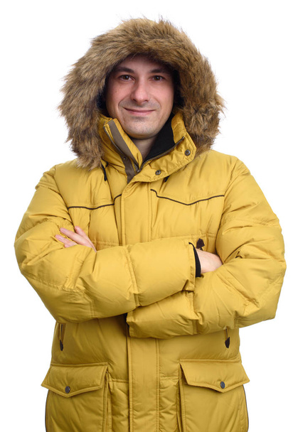 portrait of smiling man in winter coat - Fotografie, Obrázek