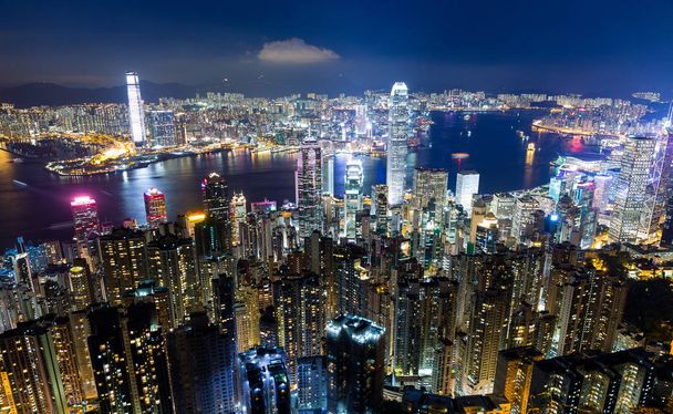 Hong Kong City di notte - Foto, immagini