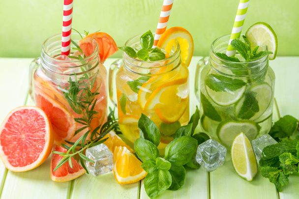 Selection of infused water for detox - Фото, изображение