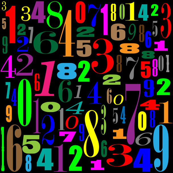 behang met getallen zwart - Vector, afbeelding