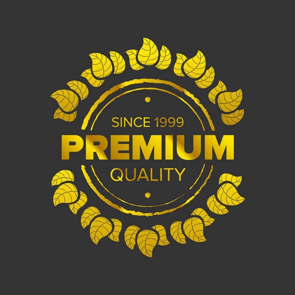 Golden premium logotype - Vector, imagen