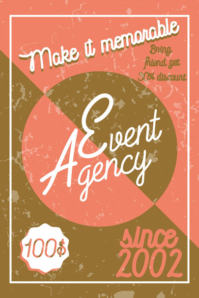 Kleur vintage evenement Agentschap banner - Vector, afbeelding